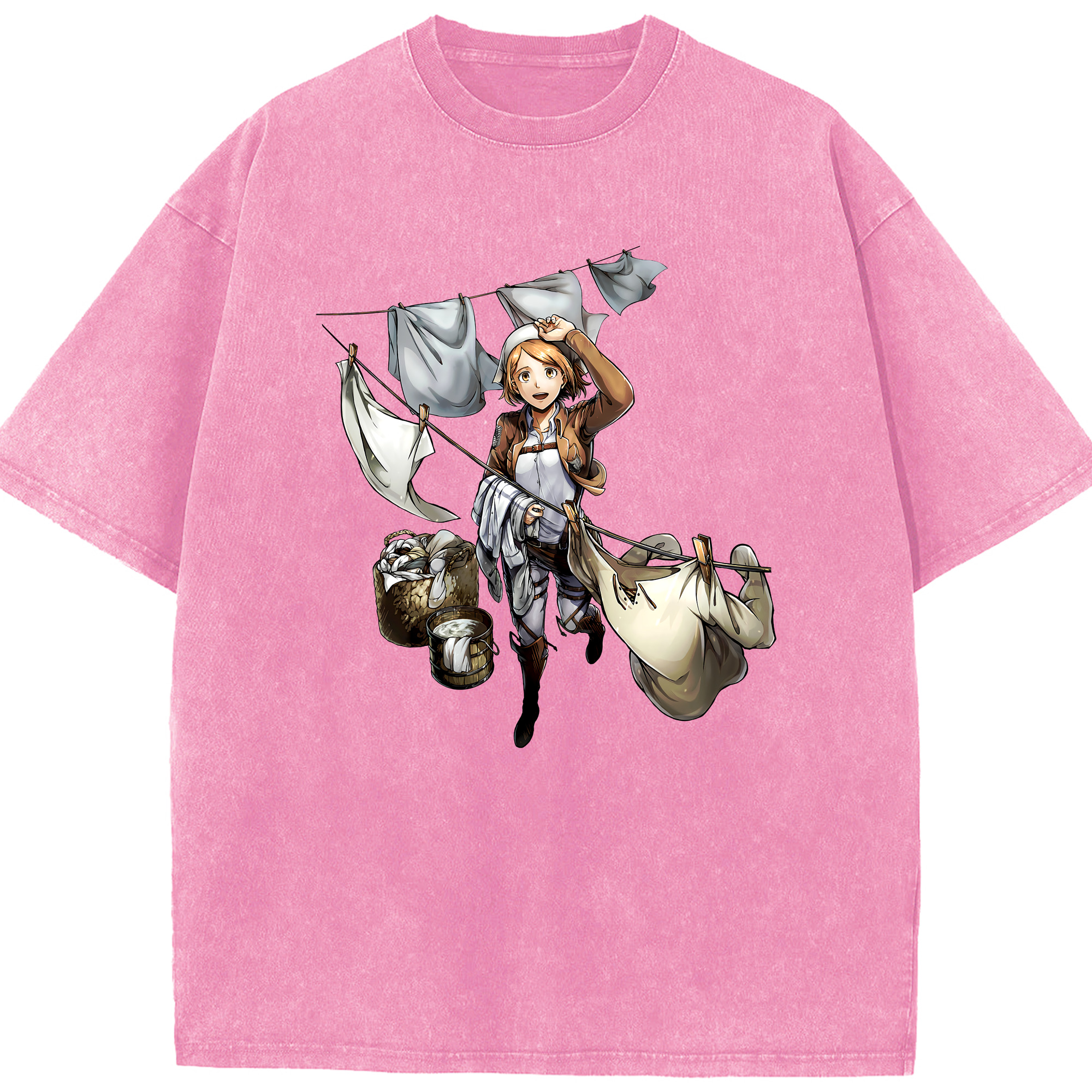 （画像用） 進撃の巨人 ペトラ·ラル Attack on Titan Petra Rall 綿100% ヴィンテージ風 半袖Tシャツ（フロントプリント）